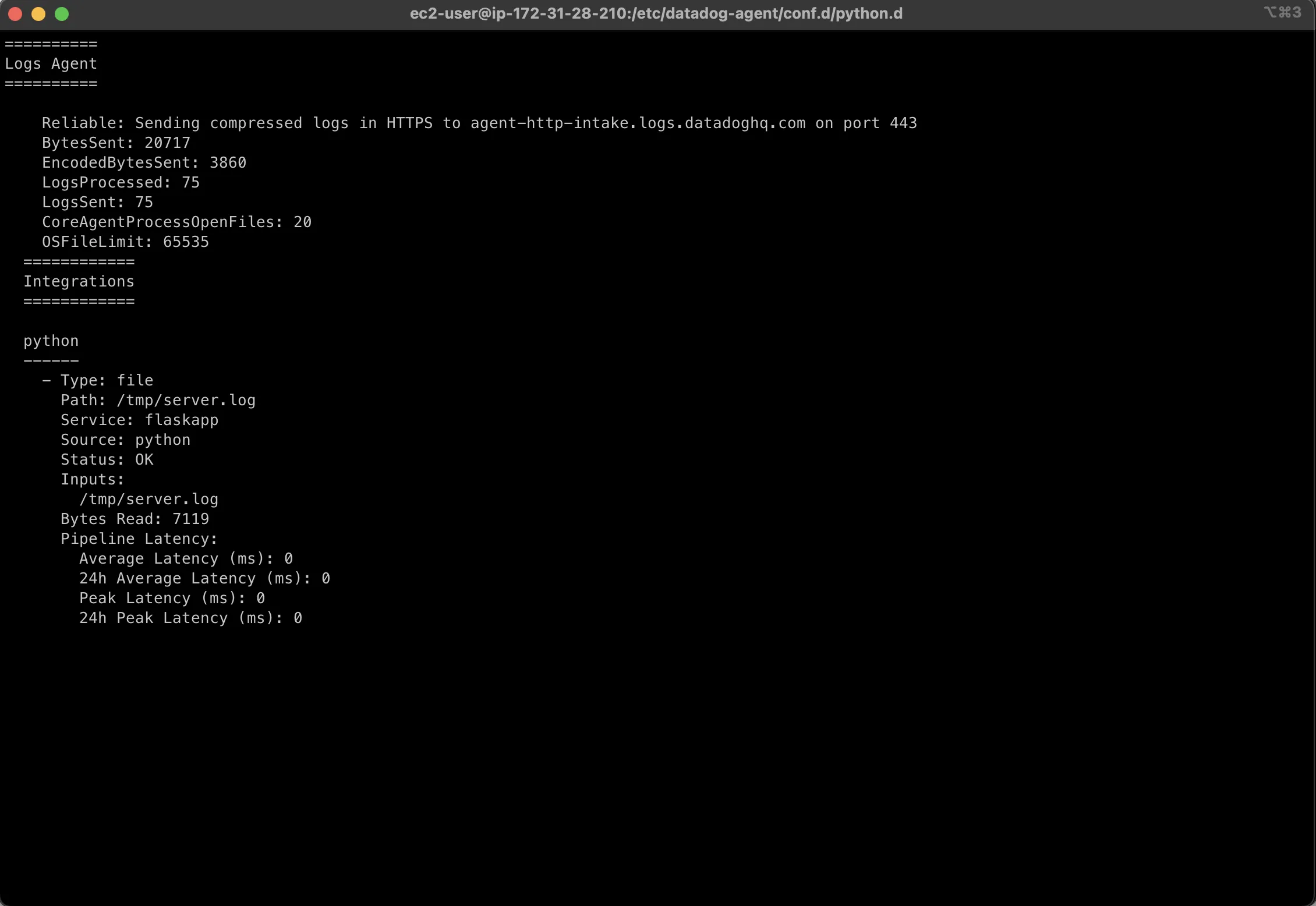 Datadog agent sending logs