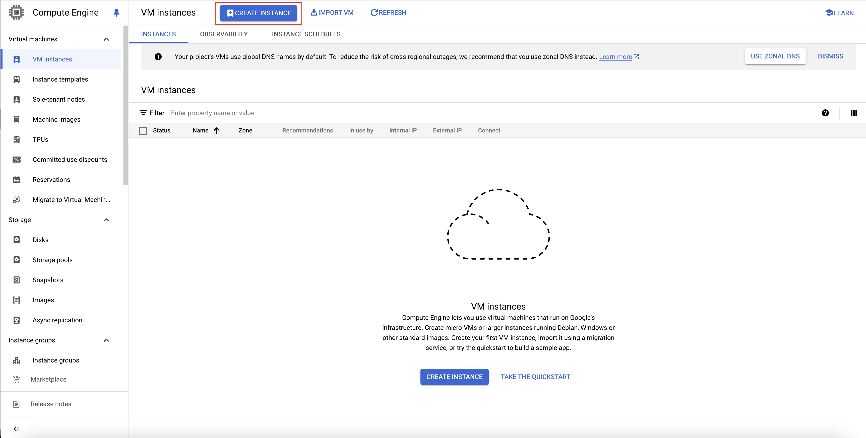 Create Compute Engine Instance